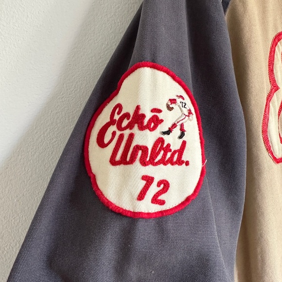 Ecko Unlimited Varsity Bomber Jacket 100% Cotton Canva Patched L Vintage USA - Picture 5 of 15